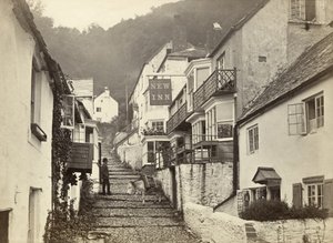 Clovelly, Torridge, Devon, Wielka Brytania (zdjęcie czarno-białe) autorstwa Unbekannter Künstler