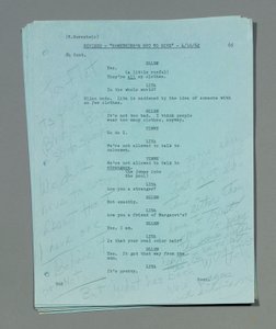 Zbiór luźnych, poprawionych arkuszy scenariusza z ostatniego i niedokończonego filmu Marilyn Monroe „Coś trzeba dać”, scenariusz Waltera Bernsteina, z własnymi adnotacjami, datowany na 16-20 kwietnia autorstwa Unbekannt