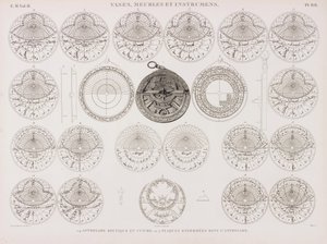 Miedziane astrolabium i płyty astrolabium autorstwa Unbekannt