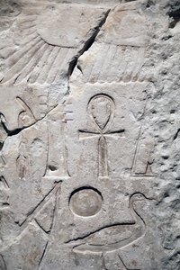 Coptos, fragment świątyni Sesostrisa 1, Detal autorstwa Unbekannter Künstler