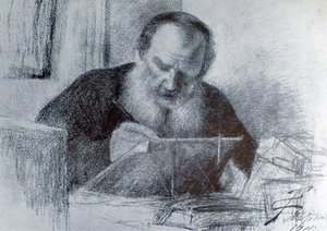 Hrabia Lew Tołstoj (9 września 1828 - 20 listopada 1910) autorstwa Unbekannter Künstler
