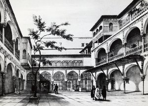 Dziedziniec twierdzy Kasbah w Algierze autorstwa J.B. and Brown J. Rowbotham