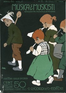 Okładka włoskiego magazynu muzycznego „Musica e Musicisti”, Gazzetta Musicale di Milano, Ricordi autorstwa Unbekannter Künstler