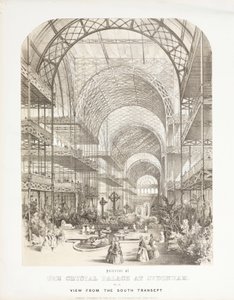Crystal Palace, widok po wielkiej wystawie od południowego transeptu, Crystal Palace, Sydenham autorstwa Unbekannt