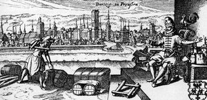 Gdańsk - widok na miasto, ok. 1700 r. (rycina) autorstwa Unbekannter Künstler