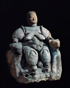 Deesse mere, statue de terre cuite. 8000-6000 AD pochodzące z Catal Huyuk autorstwa Unbekannt