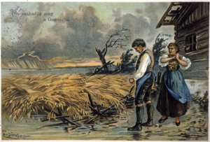 Wybaw nas od złego. Chłopi po burzy. ok. 1900 r. (ilustracja) autorstwa Unbekannter Künstler