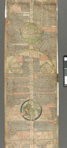 Fragment rondla z Piotra z Poitiers, kompendium historiae in genealogia Christi (Pergamin) autorstwa Unbekannter Künstler