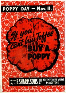 E.Sharp and sons Toffee reklama z pamiątkowym makiem, ok. 1942 r. (lito) autorstwa Unbekannt