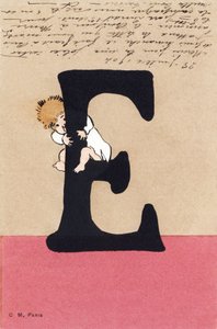 E jak przytulić, pocałować - Alfabet dla dzieci. redaktor CM, Paryż. Pocztówki ręcznie malowane, ofrankowane w 1904 r. Wymiary: 14 x 9 cm autorstwa Unbekannt