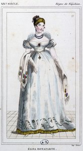Elisa Bonaparte Baciocchi, ok. 1810 r. (rycina) autorstwa Unbekannter Künstler