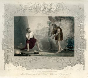 Ezaw błaga Jakuba o jedzenie - Biblia autorstwa Unbekannter Künstler