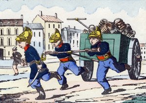 strażacy. Grawerowanie „Dziecięcy alfabet wojskowy””. Zdjęcie Pont-a-Mousson, około 1890. 20 stron. Słońce: 28,5x21 cm autorstwa Unbekannt