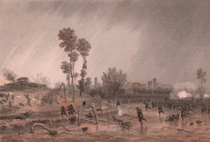 Czwarta Dywizja Piemontu generała Cialdiniego podczas ataku w bitwie pod Palestro, Lombardia autorstwa William M. Timlin