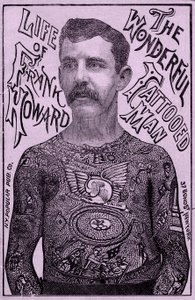 Frank Howard the Wonderful wytatuowany mężczyzna, ok. 1900 (kolor lito) autorstwa Unbekannt