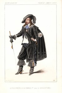 Francuski aktor Louis Lacressonniere jako król Karol I w Les Mousquetaires Alexandre