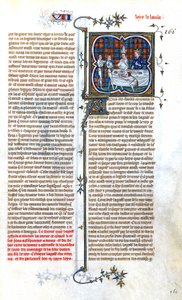 Francuski król Ludwik Palownik (846-879) spotykający się z papieżem Janem VIII podczas koronacji w 877 r., iluminacja z "Grandes Chroniques de France de CharlesV", ok. 1375-1380 r. autorstwa Unbekannter Künstler