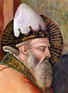 Fresk autorstwa Maso di Banco (1341-1346), szczegół Opowieści sylwestrowej (fresk) autorstwa Unbekannter Künstler