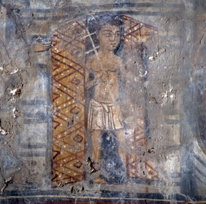 Fresk w kościele Agios Georgios, Plemeniana, Kreta, Grecja (zdjęcie)