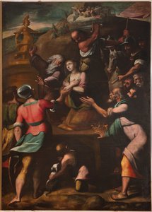 Genua, Duomo (katedra św. Wawrzyńca), wnętrze, baptysterium (dawniej kościół św. Jana Starego): „Męczeństwo św. Katarzyny”, autorstwa Cesare i Alessandro Semino autorstwa Unbekannter Künstler