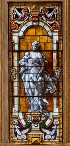 Genua, Duomo (katedra św. Wawrzyńca), wewnątrz, Kaplica Lercari lub Kaplica Najświętszego Sakramentu (apsyda północna): „witraż” autorstwa Unbekannter Künstler