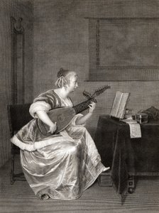 Gerard Ter Borch, „Uczeń mandoliny”. autorstwa Unbekannt