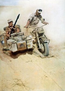 Żołnierze niemieccy (Afrikakorps) podczas kampanii libijskiej autorstwa Unbekannter Künstler