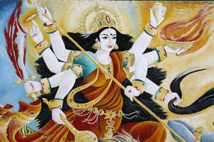 Bogini Durga pokonująca zło, Katmandu, Nepal autorstwa Unbekannt