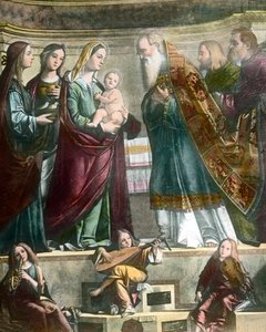Goethe podróżuje do Wenecji, tutaj obraz Najświętszej Marii Panny przedstawiający Jezusa w świątyni autorstwa Carpaccio autorstwa Unbekannter Künstler