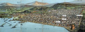Grecja, Saloniki (lub Saloniki): widok na miasto i zatokę – pocztówka 1914-1918 autorstwa William M. Timlin
