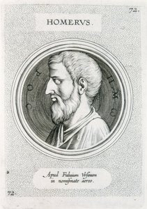 HOMER (IX w. p.n.e.) Pisarz grecki (rycina) autorstwa Unbekannter Künstler