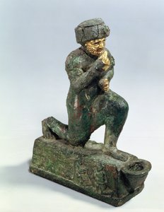 Hammurabi, król Babilonu, modlący się przed świętym drzewem, ok. 1750 pne (brąz i złoto) autorstwa Unbekannt