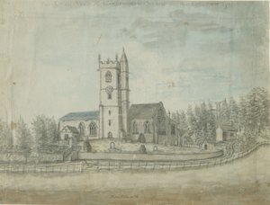 Kościół Handsworth: malowanie akwarelą, 1769 autorstwa Unbekannt