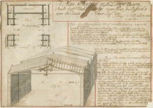Wskazówki - Barn on the Floyer Estate: rysunek piórkiem, 25 kwietnia 1733 autorstwa Unbekannt