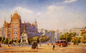 Hornby Road i fontanna kwiatowa, Bombaj (Bombay) autorstwa Unbekannter Künstler