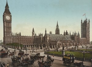 Houses of Parliament, Londyn, ok. 1890-1900 (odbitka fotochromowa) autorstwa Unbekannt
