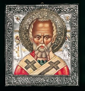 Ikona przedstawiająca św. Mikołaja autorstwa Benjamin Baud