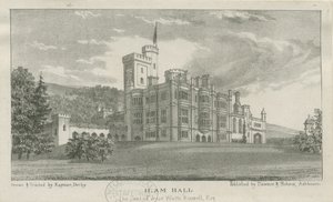 Ilam Hall: litografia, bd [c.1839] autorstwa Unbekannt