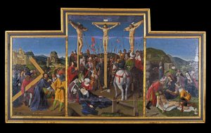 Indre et Loire N* 173 - Chateau de Loches - Ołtarz Ukrzyżowania - Szkoła Jeana Fouqueta - 1485 - autorstwa Unbekannt