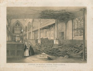 Wnętrze kościoła Walsall - litografia przyciemniana, [październik 1847] autorstwa Unbekannt