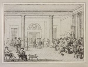 Wnętrze Giełdy, ok.1790 (akwaforta) autorstwa Unbekannt