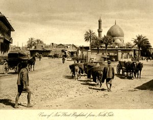 Irak - widok na New Street w Bagdadzie z bramy północnej autorstwa Unbekannter Künstler