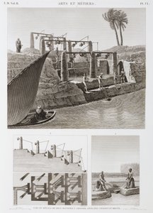 Nawadnianie Dwa systemy nawadniające, Egipt, ok. 1798 autorstwa Unbekannt