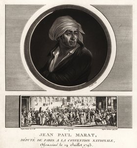 Jean Paul Marat, deputowany paryski na Konwencie Narodowym, zamordowany w 1793 r. autorstwa Unbekannt