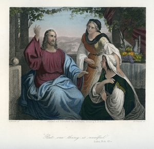 Jezus w domu Marii i Marty - Biblia, Nowy Testament autorstwa Unbekannter Künstler