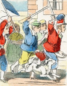 Gra: Szturm - Alfabet - rozrywka dla dzieci - Obraz epinal, popularna seria c.1890 (ilustracja) autorstwa Unbekannt