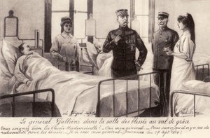 Joseph Gallieni odwiedzający rannych autorstwa Unbekannter Künstler