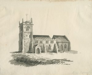 Kings Bromley Church: rysunek w sepii, bd [ok. 1770] autorstwa Unbekannt