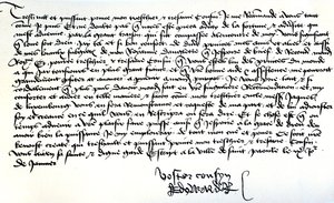 List króla Edwarda IV do księcia bretońskiego Franciszka II z prośbą o pomoc w odzyskaniu królestwa, napisany w Saint-Pol, 9 stycznia autorstwa Unbekannt