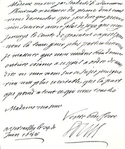 List Ludwika XIV do Marii z Modeny z gratulacjami z okazji narodzin księcia Jakuba Edwarda, księcia Walii autorstwa Unbekannt
